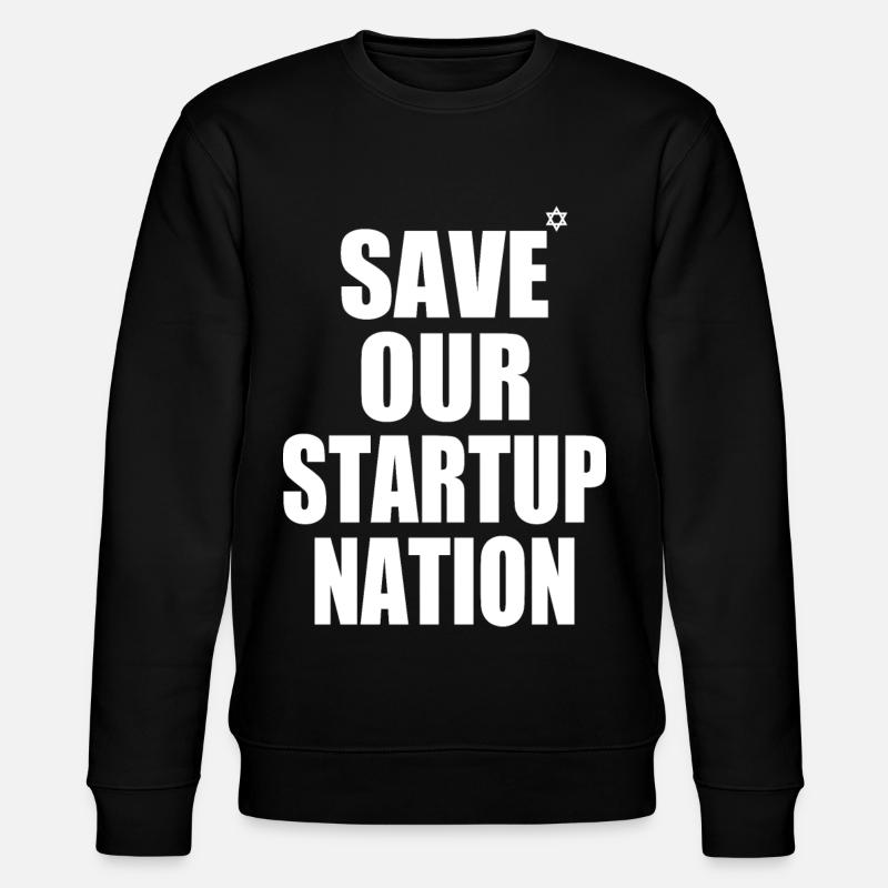 save our startup nation - Stanley/Stella Unisex Bio-Sweatshirt CHANGER  - Schwarz