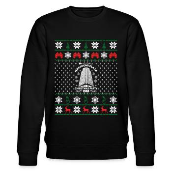 Nakatomi Plaza Christmas Party 1988 Ugly Christmas - Stanley/Stella Unisex Bio-Sweatshirt CHANGER  - Schwarz - Vorne - Nik (191cm) & Marisol (170cm)