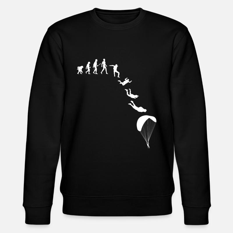 Evolution Fallschirmspringer Skydiving Geschenk - Stanley/Stella Unisex Bio-Sweatshirt CHANGER  - Schwarz