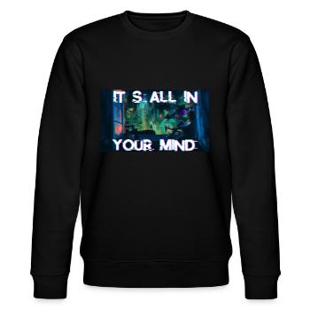 It's All In Your Mind - Glitch Vaporwave 80s 90s - Stanley/Stella CHANGER Unisex Organic Sweatshirt - black - Front - Nik (191cm) & Marisol (170cm)