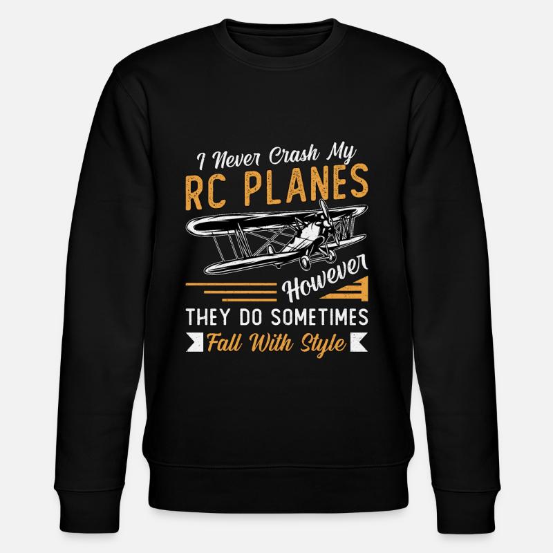 RC Model Airplane Model Airplane RC Fly Gave - Stanley/Stella økologisk unisex-sweatshirt CHANGER  - sort