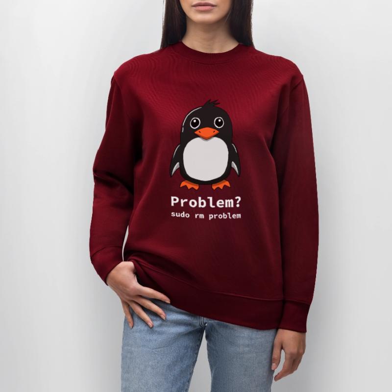 Tux Linux Penguin | Problem? Sudo rm -rf / - Stanley/Stella Unisex Bio-Sweatshirt CHANGER 