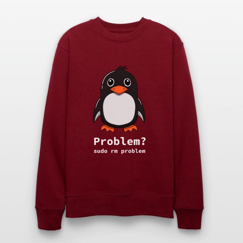 Tux Linux Penguin | Problem? Sudo rm -rf / - Stanley/Stella Unisex Bio-Sweatshirt CHANGER 