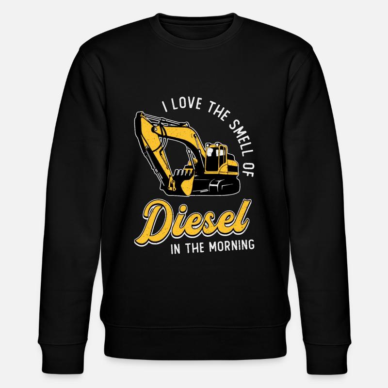Baggerfahrer Bauarbeiter Bagger Baggern Geschenk - Stanley/Stella Unisex Bio-Sweatshirt CHANGER  - Schwarz