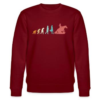 Evolution Sliding Stop | Western Riding - Stanley/Stella CHANGER Unisex Organic Sweatshirt - burgundy - Front - Nik (191cm) & Marisol (170cm)