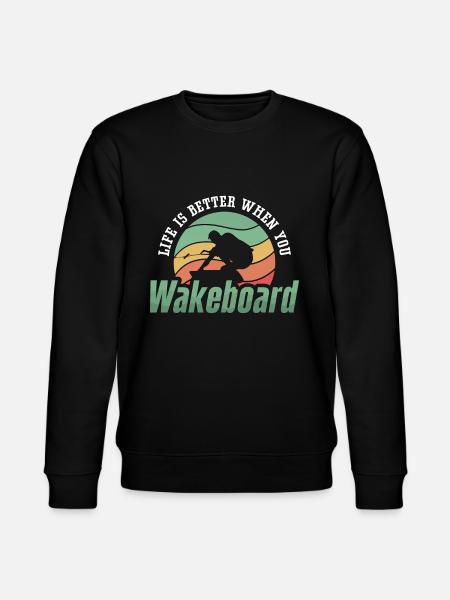 Wakeboard Wakeboarder Wakeboarding Wake Gift - Stanley/Stella CHANGER Unisex Organic Sweatshirt - black