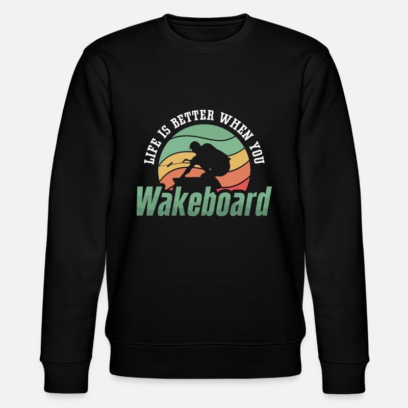 Wakeboard Wakeboarder Wakeboarding Wake Geschenk - Stanley/Stella Unisex Bio-Sweatshirt CHANGER  - Schwarz