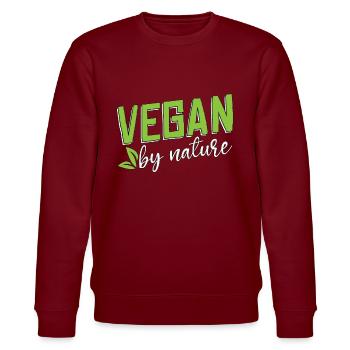 Vegan Diet Vegan By Nature Healthy Eating Meatless - Stanley/Stella CHANGER Unisex Organic Sweatshirt - burgundy - Front - Nik (191cm) & Marisol (170cm)