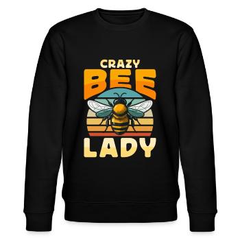 Apiculture Crazy Bee Lady Rétro Apicultrice Apicultrice - Sweat bio CHANGER Stanley/Stella Unisexe - noir - Devant - Nik (191cm) & Marisol (170cm)