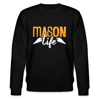 Béton Finisseur Mason Life Maçonnerie Concrétiseur - Sweat bio CHANGER Stanley/Stella Unisexe - noir - Devant - Nik (191cm) & Marisol (170cm)