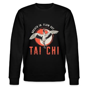 Tai Chi Breath In Flow Out Taichi Méditation Taiji - Sweat bio CHANGER Stanley/Stella Unisexe - noir - Devant - Nik (191cm) & Marisol (170cm)