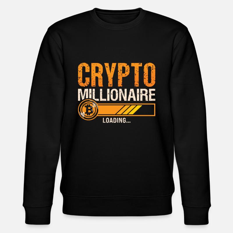 Cryptocurrency Crypto Millionaire Blockchain HODL - Stanley/Stella Unisex Bio-Sweatshirt CHANGER  - Schwarz
