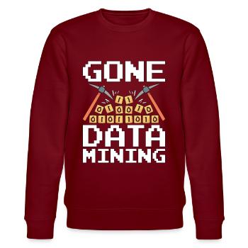 Data Mining Gone Data Mining Computer Engineering - Stanley/Stella Unisex Bio-Sweatshirt CHANGER  - Burgunderrot - Vorne - Nik (191cm) & Marisol (170cm)