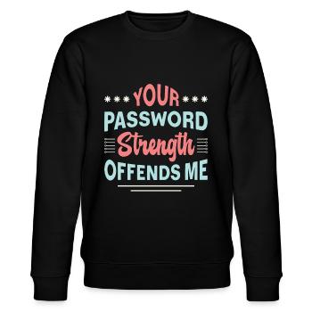 Cybersecurity Your Password Strength Programmer - Stanley/Stella Unisex Bio-Sweatshirt CHANGER  - Schwarz - Vorne - Nik (191cm) & Marisol (170cm)