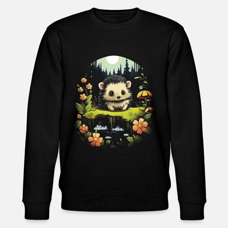 Kawaii Landschaft Tier Igel - Stanley/Stella Unisex Bio-Sweatshirt CHANGER  - Schwarz