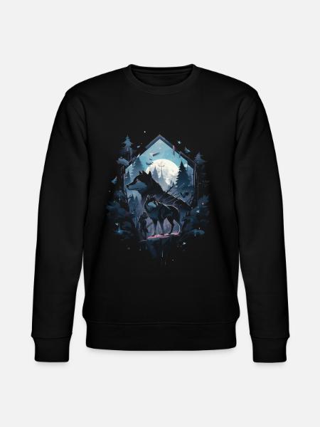 Majestic Wolf Wolves - Stanley/Stella CHANGER Unisex Organic Sweatshirt - black