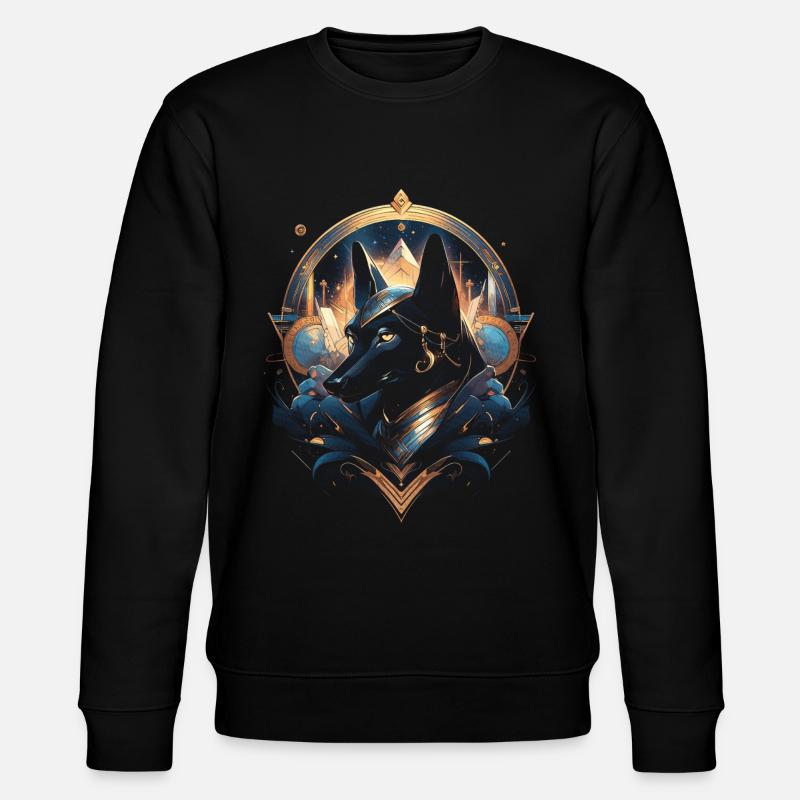 Anubis Gott Gaming Ägypter - Stanley/Stella Unisex Bio-Sweatshirt CHANGER  - Schwarz