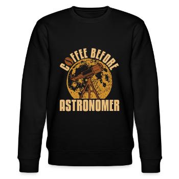 Astronome Café Avant Cosmologiste Amateur de Café - Sweat bio CHANGER Stanley/Stella Unisexe - noir - Devant - Nik (191cm) & Marisol (170cm)