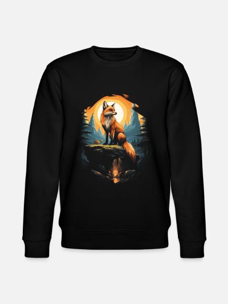 Fox Landscape Fox Lovers - Stanley/Stella CHANGER Unisex Organic Sweatshirt - black