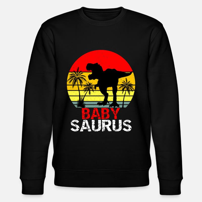 Babysaurus T Rex Dinosaur - Stanley/Stella CHANGER Unisex Organic Sweatshirt - black