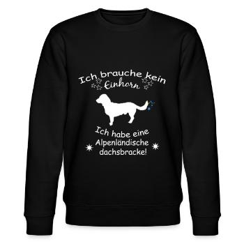 Alpenländische Dachsbracke - Stanley/Stella Unisex Bio-Sweatshirt CHANGER  - Schwarz - Vorne - Nik (191cm) & Marisol (170cm)