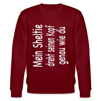 Sheltie - Stanley/Stella Unisex Bio-Sweatshirt CHANGER  - Burgunderrot - Vorne - Nik (191cm) & Marisol (170cm)