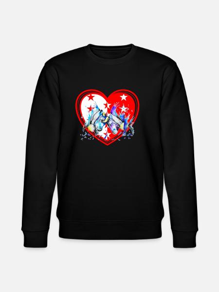 Herens Kuh, Eringer, Herz, St. Valentin - Stanley/Stella Unisex Bio-Sweatshirt CHANGER  - Schwarz