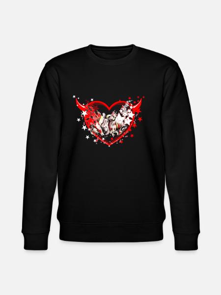 Vache d'hérens, eringer,coeur,St Valentine - Sweat bio CHANGER Stanley/Stella Unisexe - noir
