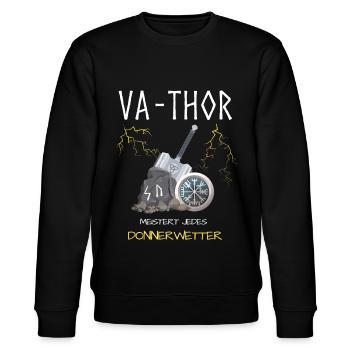 Va-Thor Viking Papa Papa Cadeau - Sweat bio CHANGER Stanley/Stella Unisexe - noir - Devant - Nik (191cm) & Marisol (170cm)