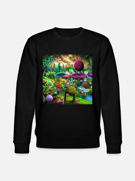 Futuristischer Garten - Stanley/Stella Unisex Bio-Sweatshirt CHANGER - Schwarz