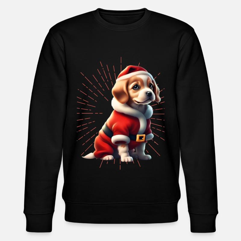 Joyeux Noël Chien Chiens - Sweat bio CHANGER Stanley/Stella Unisexe - noir