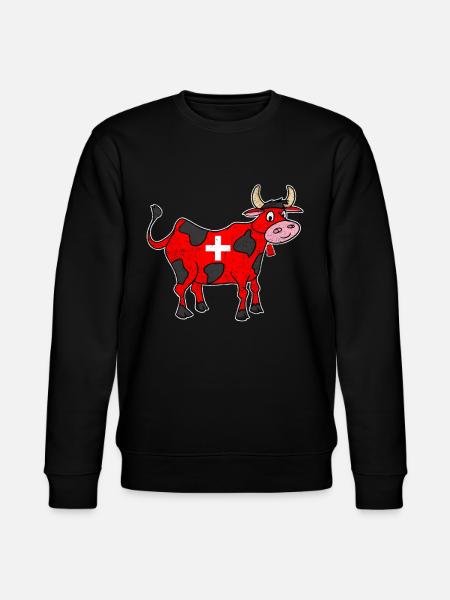 Zwitserse Koe Kruis Schattig Cadeau - Stanley/Stella Uniseks bio-sweatshirt CHANGER  - zwart