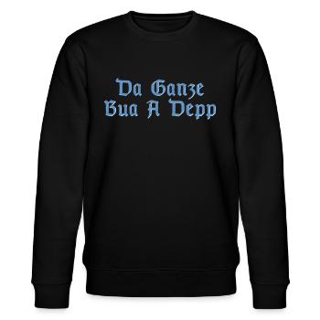 Bayern bayrisch Dialekt lustiger Spruch Geschenk - Stanley/Stella Unisex Bio-Sweatshirt CHANGER  - Schwarz - Vorne - Nik (191cm) & Marisol (170cm)