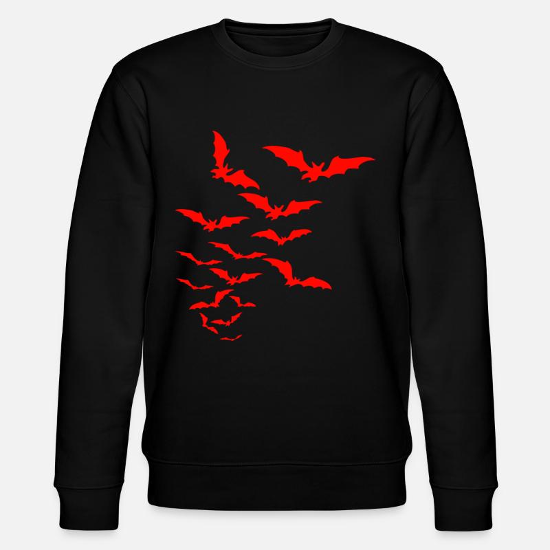 Rote Fledermäuse - Halloween - Stanley/Stella Unisex Bio-Sweatshirt CHANGER  - Schwarz