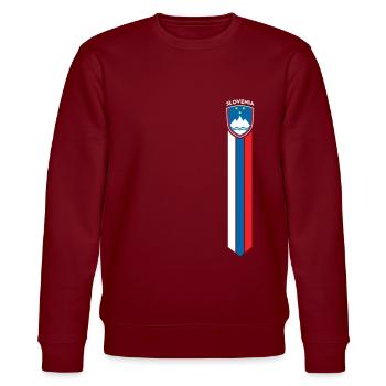 Football Jersey Style Drapeau slovène produit imprimé - Sweat bio CHANGER Stanley/Stella Unisexe - bordeaux - Devant - Nik (191cm) & Marisol (170cm)