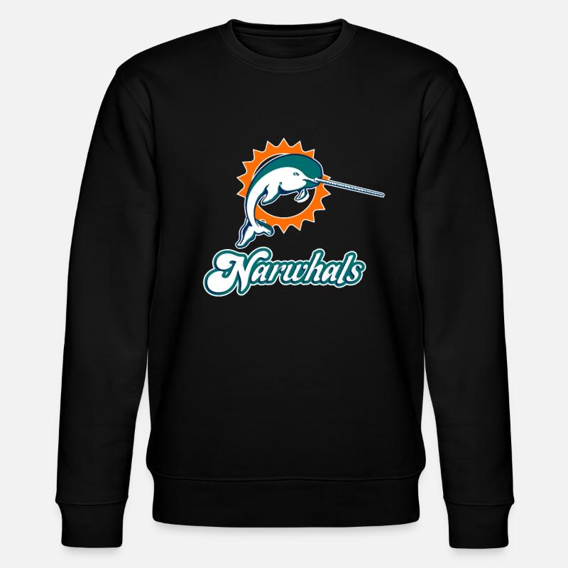 Narwhal Dolphin Parody Design - Stanley/Stella CHANGER Unisex Organic Sweatshirt - black