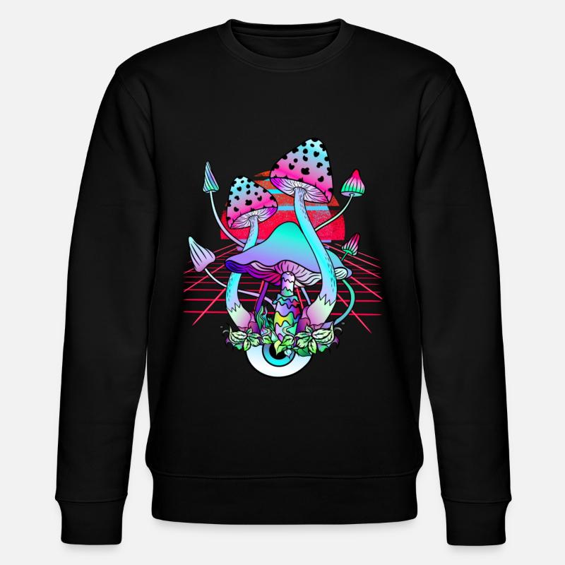 Champignons Psychédéliques - Retro Wave Sunset - Sweat bio CHANGER Stanley/Stella Unisexe - noir