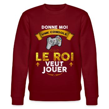 Joueur De Jeux vidéo Le roi Veut Jouer - Sweat bio CHANGER Stanley/Stella Unisexe - bordeaux - Devant - Nik (191cm) & Marisol (170cm)