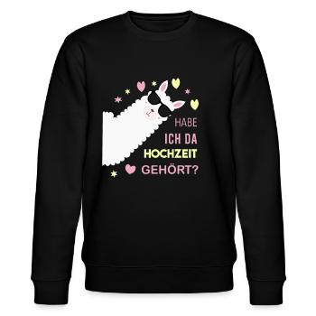 JGA Alpaka Frauen Hochzeit Braut - Stanley/Stella Unisex Bio-Sweatshirt CHANGER  - Schwarz - Vorne - Nik (191cm) & Marisol (170cm)