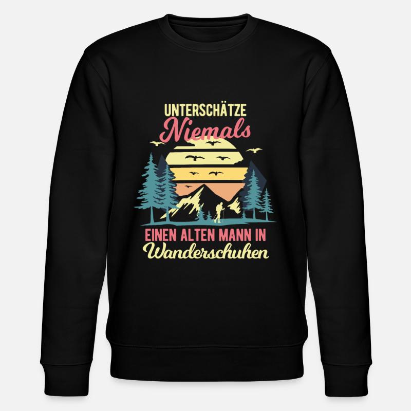 Wandern Wander Wanderer Wanderung Männer - Stanley/Stella Unisex Bio-Sweatshirt CHANGER  - Schwarz