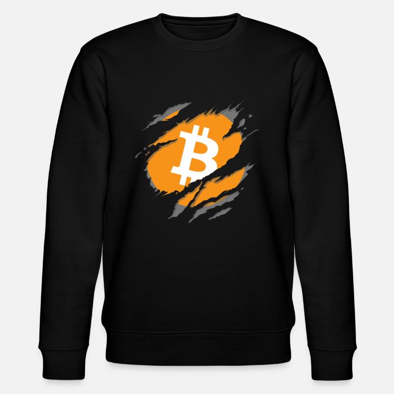 Bitcoin BTC and Crypto Design - Stanley/Stella CHANGER Unisex Organic Sweatshirt - black