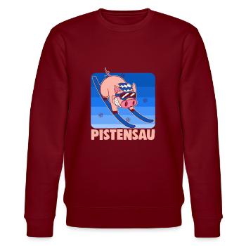 Skieur Pistensau Ski - Sweat bio CHANGER Stanley/Stella Unisexe - bordeaux - Devant - Nik (191cm) & Marisol (170cm)