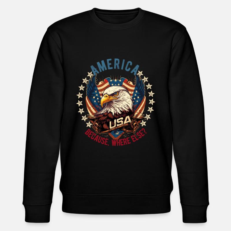 American Patriotic USA Design - Sweat bio CHANGER Stanley/Stella Unisexe - noir