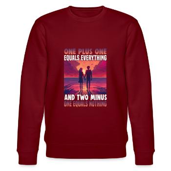 Valentinstag Geschenke Liebhaber Und Paare Designs - Stanley/Stella Unisex Bio-Sweatshirt CHANGER  - Burgunderrot - Vorne - Nik (191cm) & Marisol (170cm)