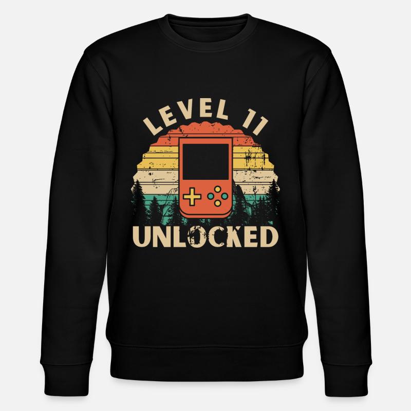 Level 11 Unlocked - Stanley/Stella CHANGER Unisex Organic Sweatshirt - black