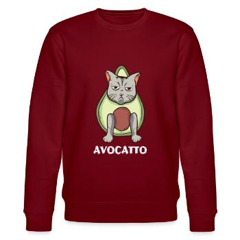 Avocado Design for Vegetarians and Vegans - Stanley/Stella CHANGER Unisex Organic Sweatshirt - burgundy - Front - Nik (191cm) & Marisol (170cm)