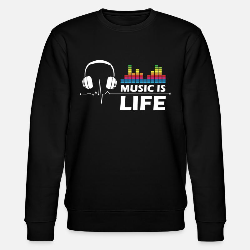 Music is Life - Stanley/Stella Unisex Bio-Sweatshirt CHANGER  - Schwarz