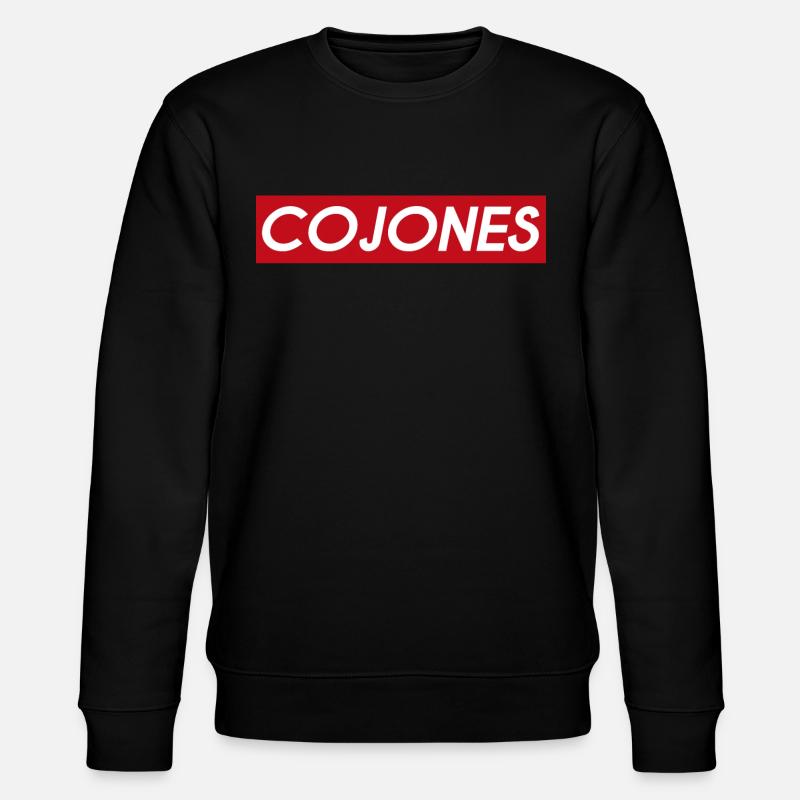 Cojones| mutiger Mutiger Mut - Stanley/Stella Unisex Bio-Sweatshirt CHANGER  - Schwarz
