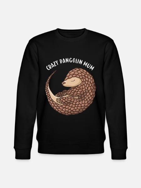 Crazy Pangolin Mum Pangolin - Stanley/Stella CHANGER Unisex Organic Sweatshirt - black