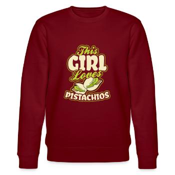 Pistache Cette fille aime le cadeau - Sweat bio CHANGER Stanley/Stella Unisexe - bordeaux - Devant - Nik (191cm) & Marisol (170cm)